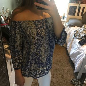 Blue Rose & Thyme off the shoulder top